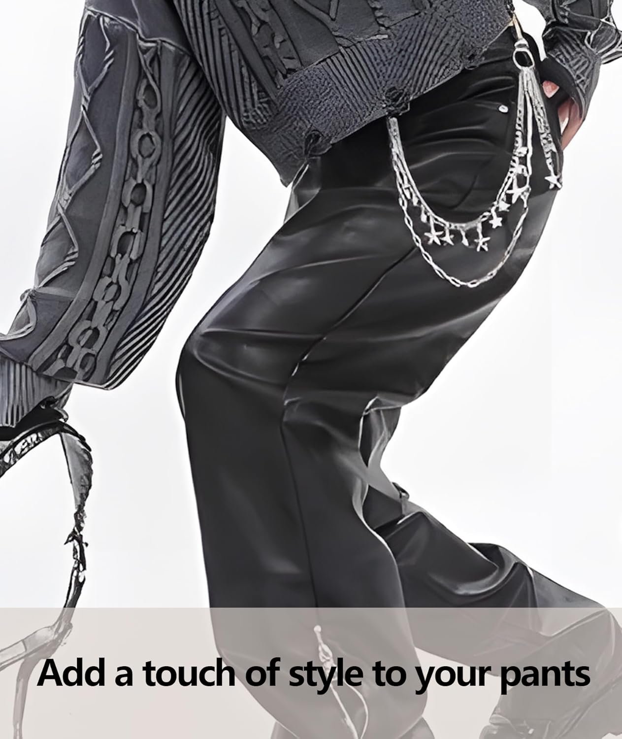 Jeans Chain, Chain for Men, Multi-Layer Jeans Chain for Men Aesthetic Star Design Fashion Accessory for Casual & Streetwear - Image 3