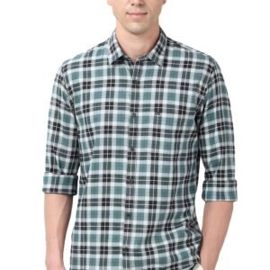 Peter England Slim Fit Checkered Shirt for Men – Full Sleeves | Cotton | Smart & Stylish
