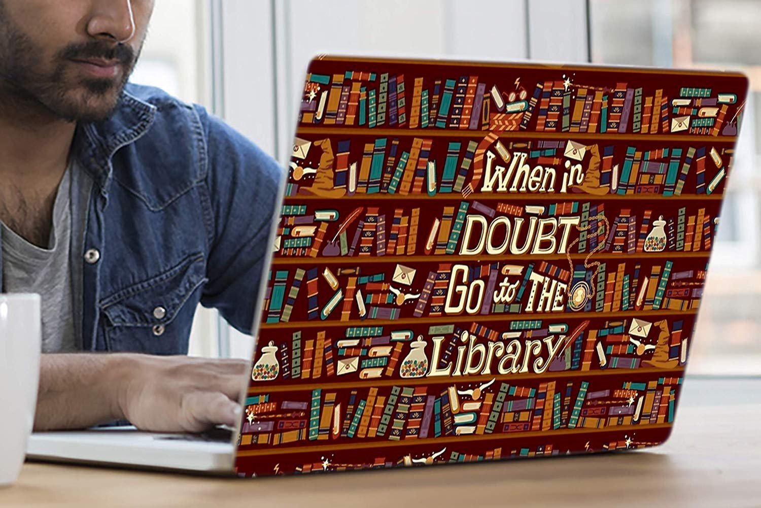 Library Quote Vinyl Laptop Skin Sticker Cover Case Decal Protector Fits for Any Laptop(Hp/Dell/Sony/Acer/Lenovo/Asus.. etc) Brand Models of Size 15.6 Inches Laptop Notebook. - Image 3