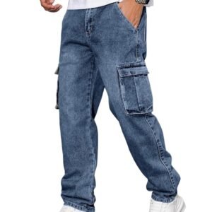 Jeans for Men || Men’s Jeans Denim (Blue-Cargo-Jeans-U23-24)