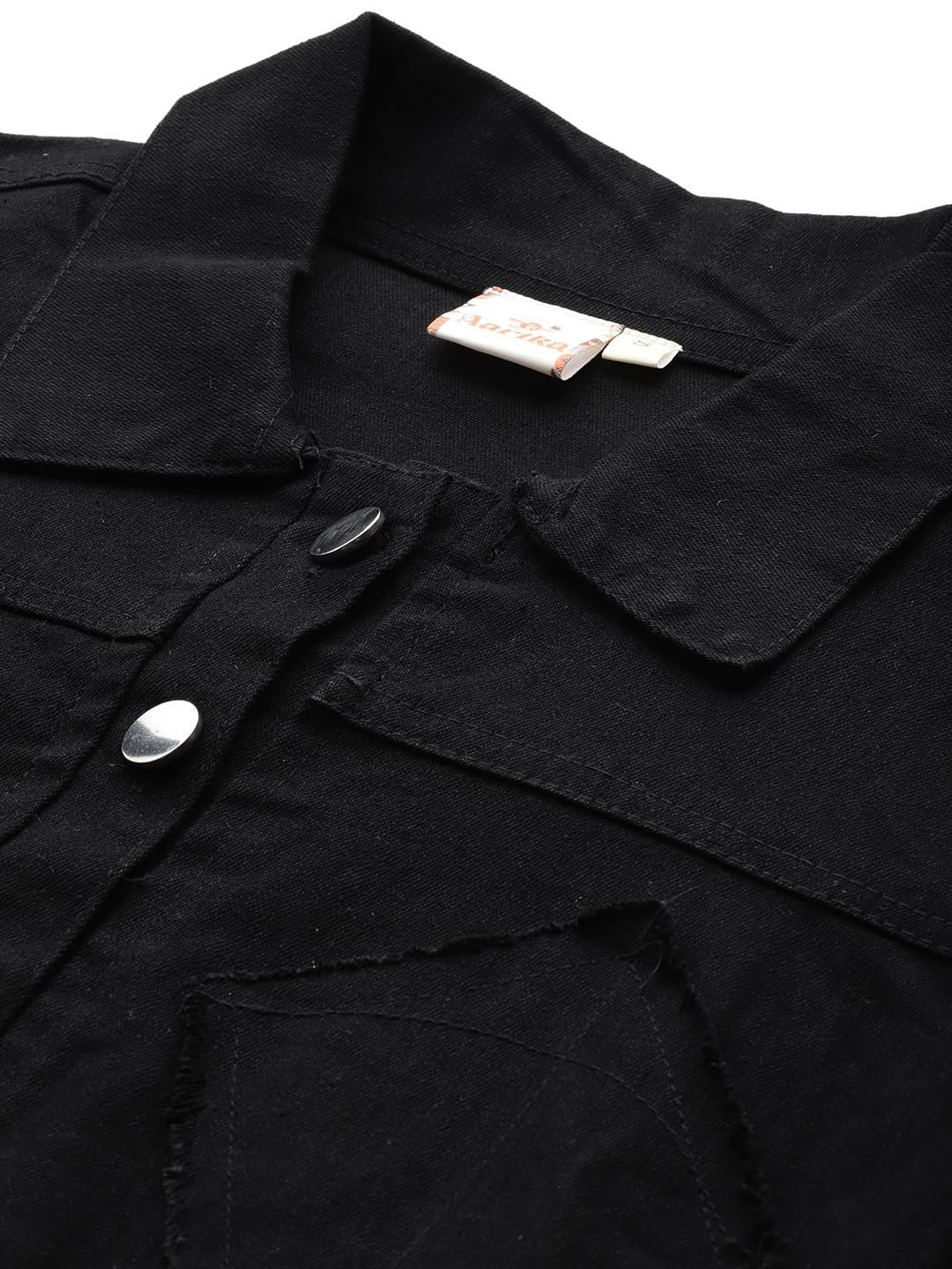 Aarika Womens Casual Wear Blue Colour Solid Denim Jacket - Image 2