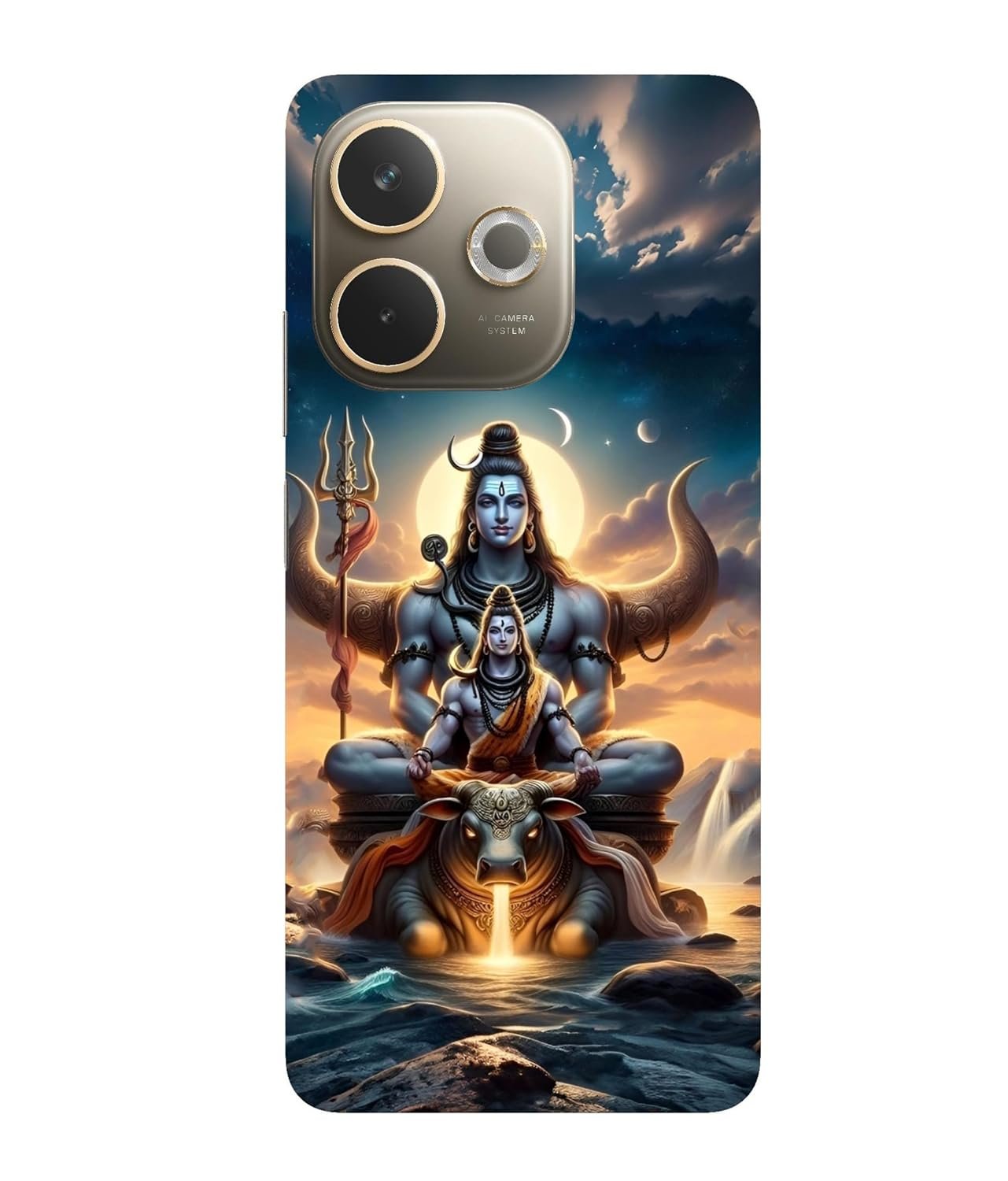 Premium Lord ''Shiva Mahadev Bholenath'' Printed Hard Mobile Back Cover Compatible for Oppo A5 Pro 5G, Designer | Protective- D-374