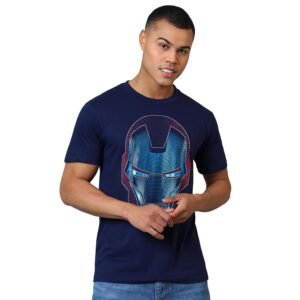 Free Authority Official Marvel Comics Iron Man Graphic Printed Pure Cotton Regular Fit Tshirt for Men