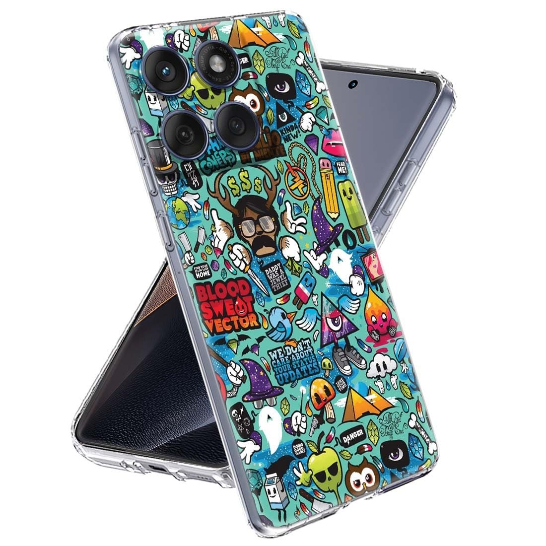 Fashionury Designer Soft Back Cover Case Compatible for Moto Edge 60 Fusion, Printed,Transparent,Flexible, Silicon for Motorola Edge 60 Fusion -D1008 - Image 2