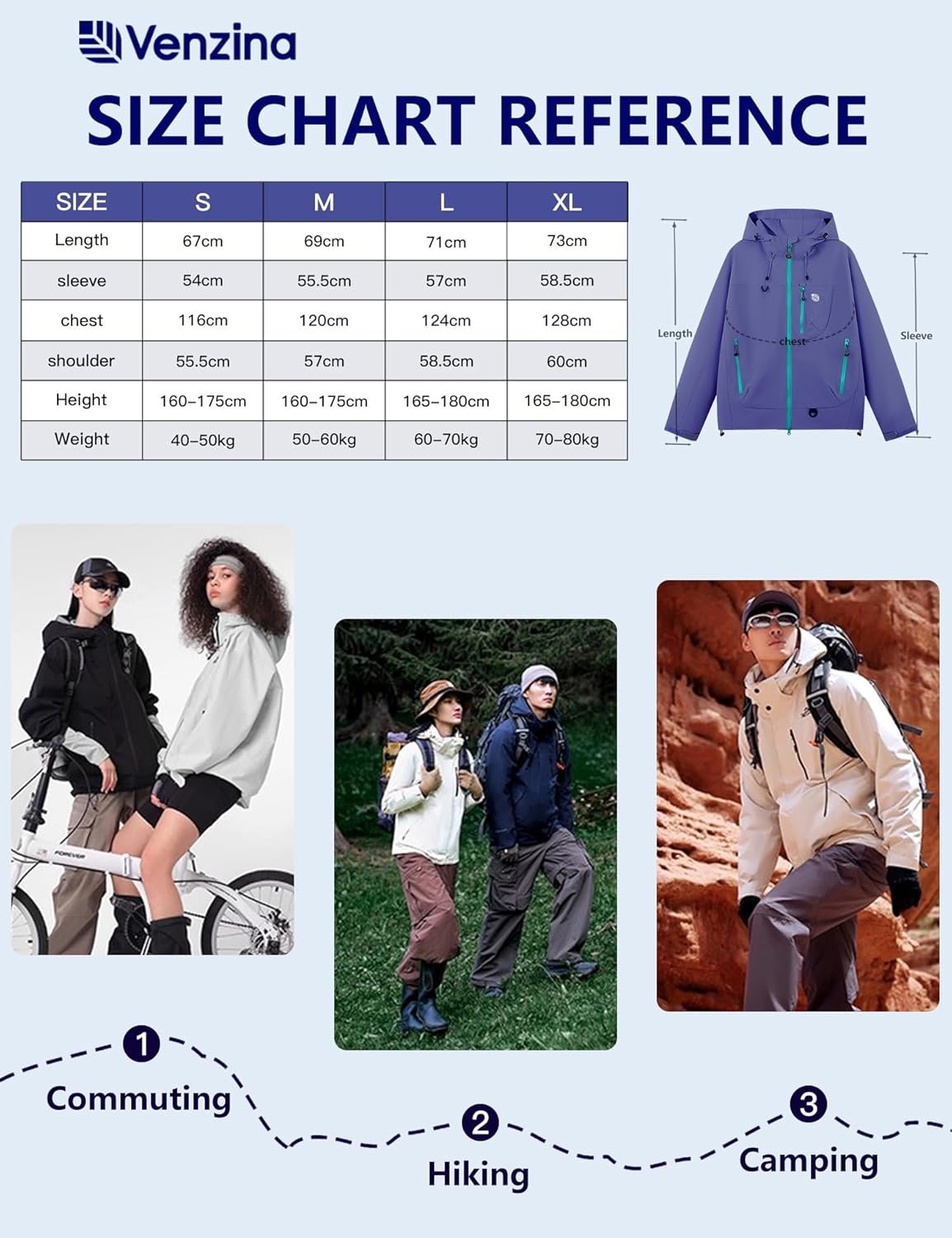 Women's Fashionable Fitted Waterproof Jacket, Stylish Color-Block Windbreaker, Versatile for Daily Commute, Travel, and Outdoor Activities I Unisex Couple Jacket - Image 7