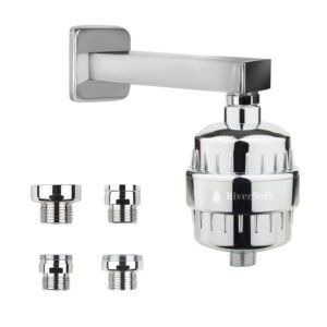 RiverSoft SF-15 Pro Tap Filter for Hard Water with 15 Stage with Tap Adaptors| Water Softener for Bathroom (Chrome)