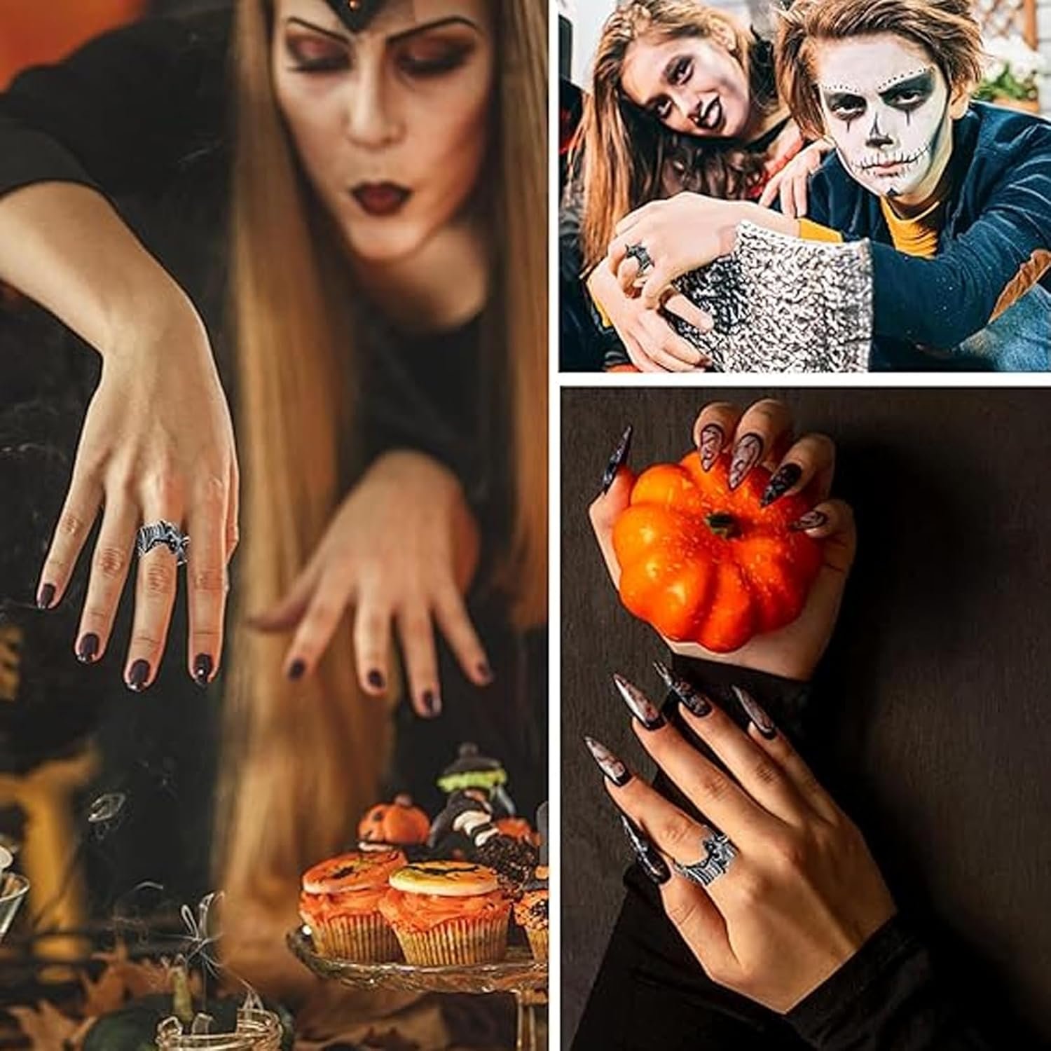 6 Pieces Gothic Jewellery, Adjustable Ring Set for Men and Women, Fashion Design Accessories for Everyday Wear - Image 7