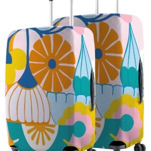 Nasher Miles Polyester Protective Luggage Cover Set of 2 (Medium-Large) – Pink Beach Design