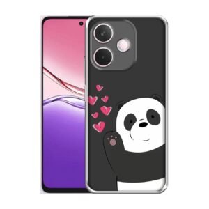 Love Panda Printed Silicon Soft TPU Back Case Cover for Oppo A5 Pro 5G