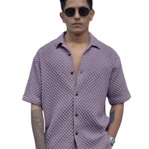 D&B Trends Casual Half Sleeve Textured Shirt | Premium Branded Shirt | Regular Fit Wrinkle Free Cotton Blend | Stylish Daily, Office