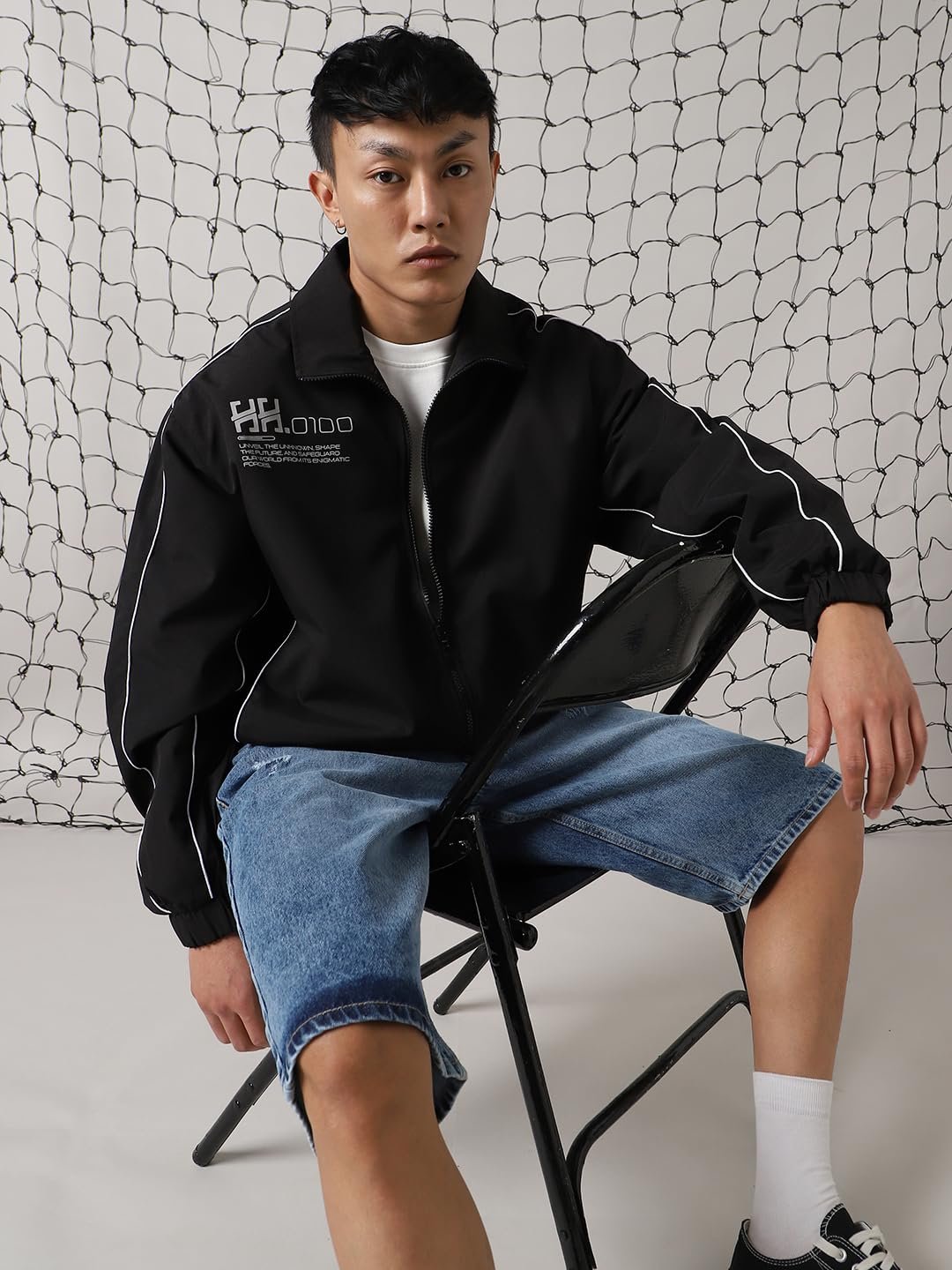 Hubberholme Men Polyester Printed Oversized Fit Collar Full Sleeves Jackets 6 - Image 2