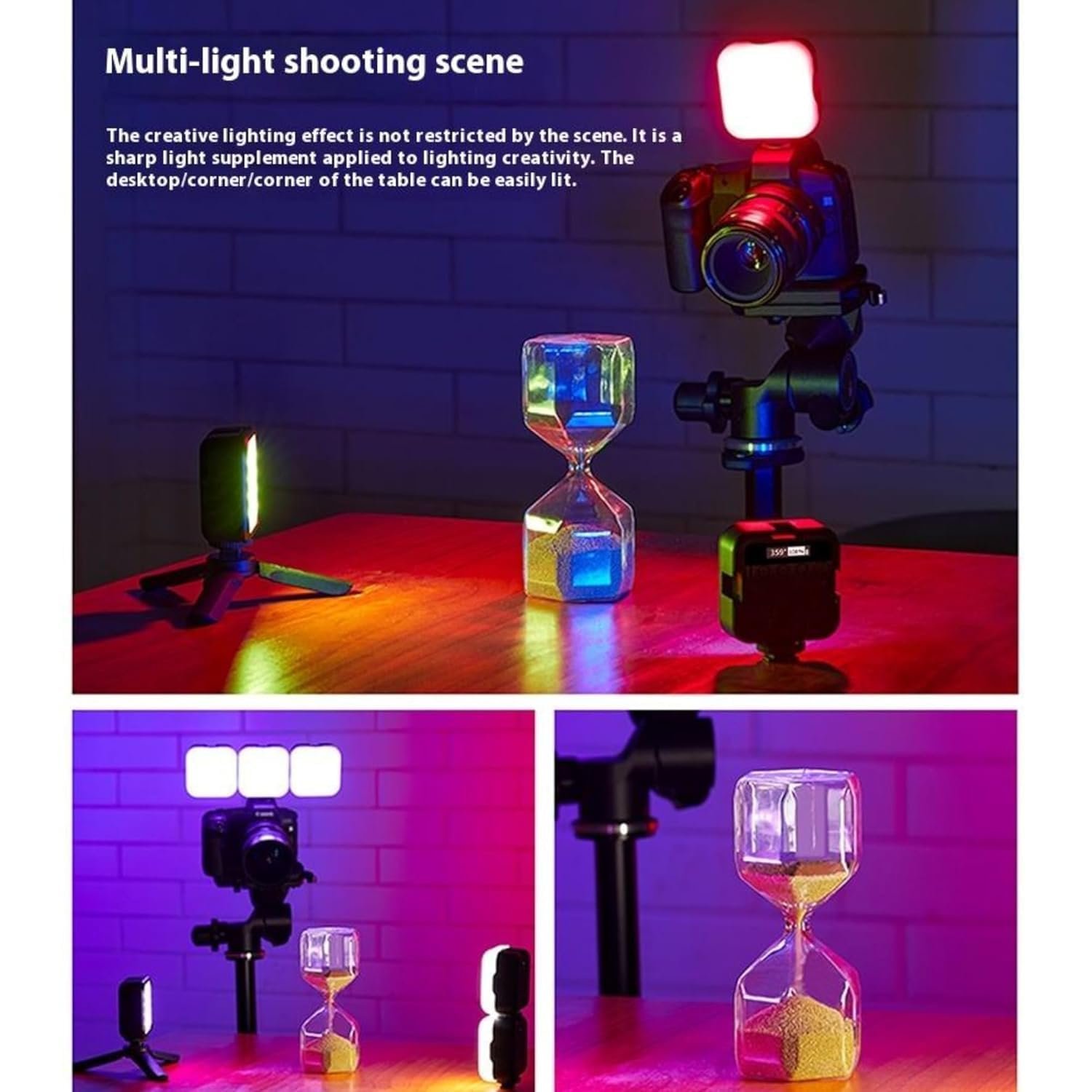 FKU Mini RGB Led Selfie Video Light Rechargeable 1800 mAh Portable Clip for Photography and Content Creation (Mini Rechargeable Led Selfie Light) - Image 3