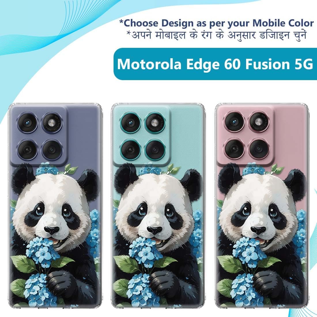 Fashionury Designer Soft Back Cover Case Compatible for Moto Edge 60 Fusion, Printed,Transparent,Flexible, Silicon for Motorola Edge 60 Fusion -D3223 - Image 3