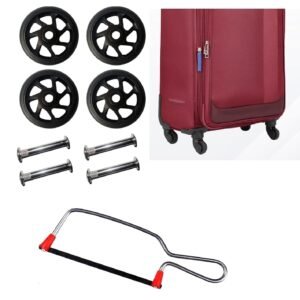 Luggage Wheel,Handle,Lock Only for Replacement and Repair for VIP, Safari, Skybag, Amrican Tourister Suitcases Luggage Part (4.5 CM Wheel (4 Pcs) + 1 Cutter)