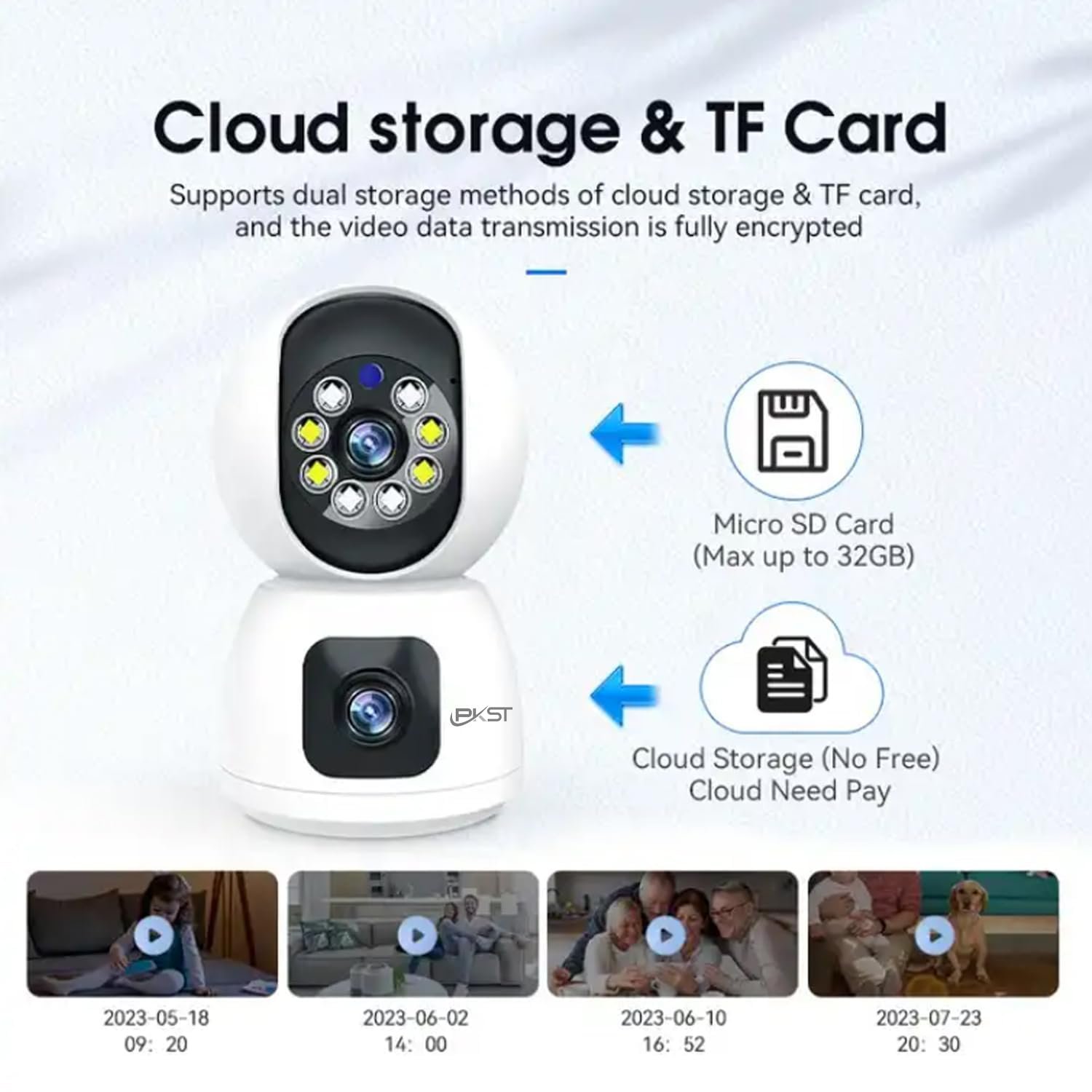 MAYUMI Dual Lens Smart CCTV Camera | WiFi IP Home Security Camera | Double Side View Rotating Pan & Tilt, 2 Way Talk Auto Tracking Motion Detection Indoor CCTV IP Camera - Image 5