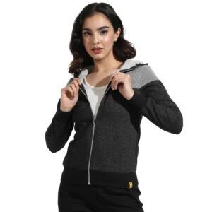 Campus Sutra Women Cotton Regular Fit Hooded Sweatshirt