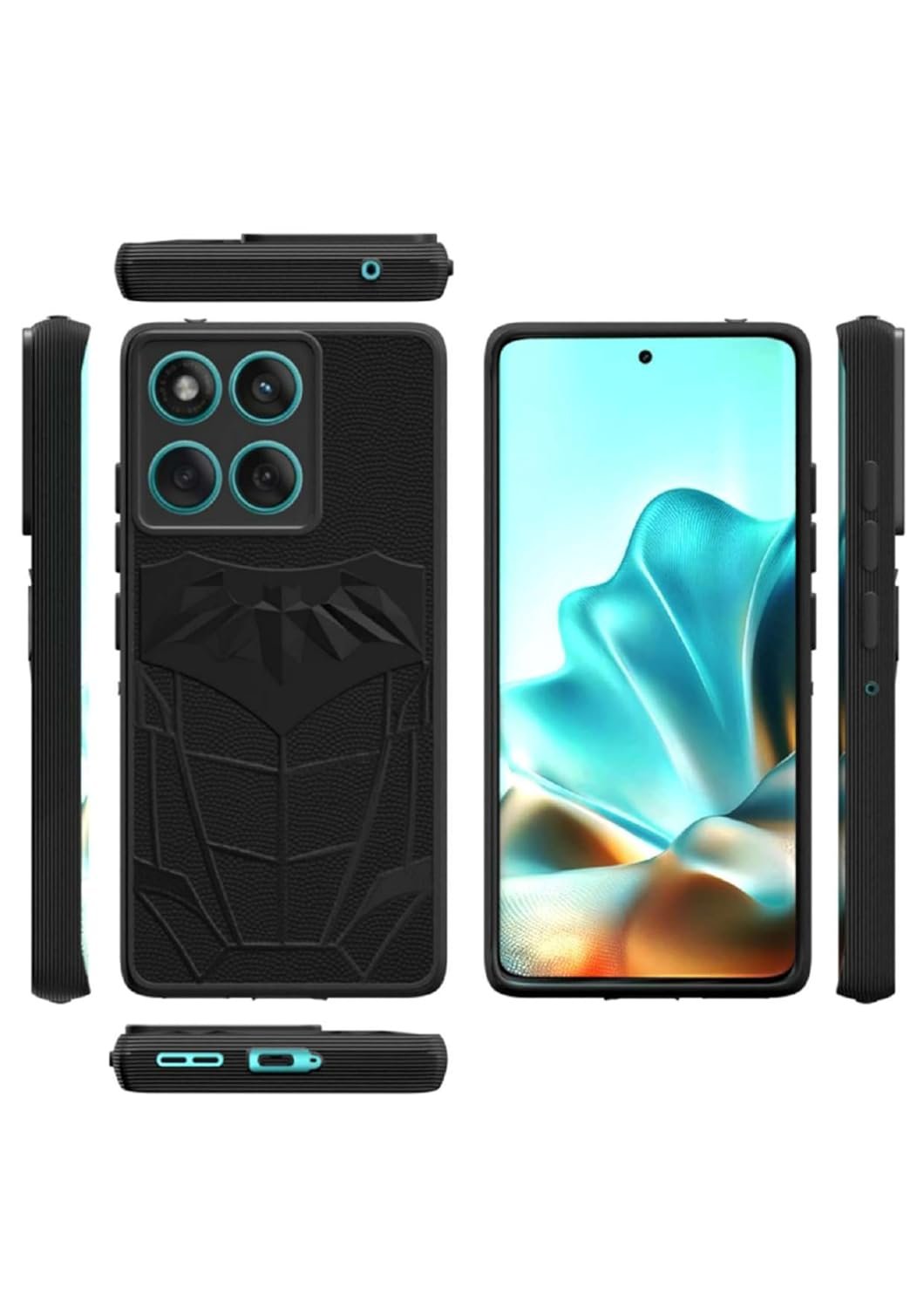 Amazon Brand - Solimo Back Cover for Moto Edge 60 Fusion 5G | 3D Silicon with Cloth | Shockproof | Stylish Bumper Case (Black) - Image 3