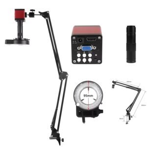 DKP HDMI/VGA 5-50mm Wide-Angle Industrial Lens for Cell Phone Motherboard Repair HD Camera Video Microscope Industrial Camera Microscope Sets HD 16MP 60F/S HDMI VGA Industrial Microscope Camera