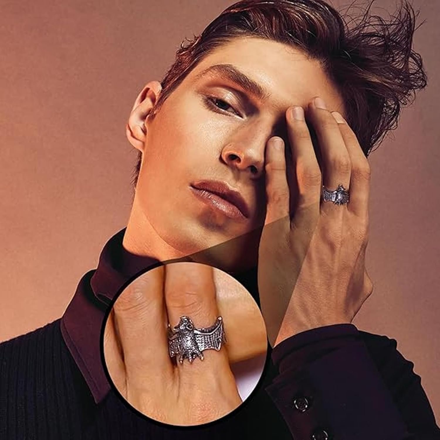 6 Pieces Gothic Jewellery, Adjustable Ring Set for Men and Women, Fashion Design Accessories for Everyday Wear - Image 6