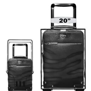 20 inch Trolley Bag Cover/Suitcase Bag Cover/PVC Trolley Cover Protector/Waterproof Dustproof Luggage Cover/Zippered Clear PVC Suitcase Cover Protectors (Black, Pack of 1, 20 Inch Small)