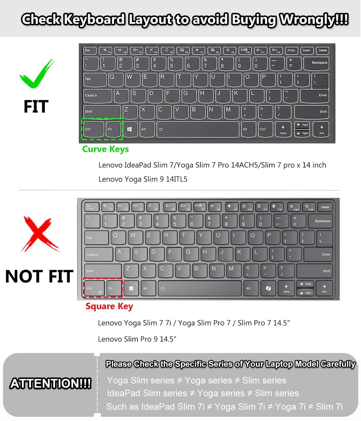 CASEDAO Keyboard Cover Skin For Lenovo Flex 5 14 2-In-1 Laptop/Yoga 7I 5I,Lenove Idepad S540 14 Inch/Lenovo Ideapad 5 14"/Ideapad Slim 7 14, Keyboard Skin Protector For Lenovo Flex 5 14"-Gradual Mint - Image 2