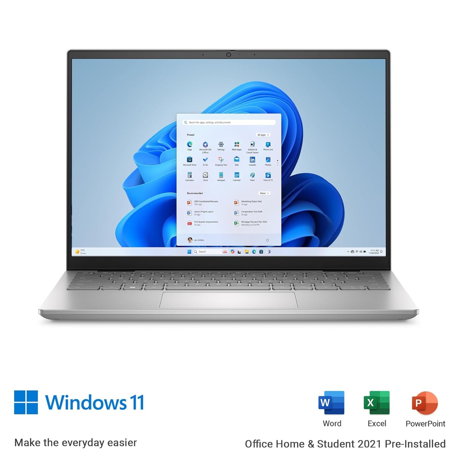 Dell Inspion 7430 Laptop, Intel Core i7-13700H, 16GB LP DDR5 + 512GB SSD, 6GB GDDR6 NVIDIA RTX 3050, 14.0" (35.56cm) 2.5K 300 nits, Win 11+ MSO'21 + 15 Months McAfee, Backlit KB + FPR, Silver. 1.66kg - Image 5