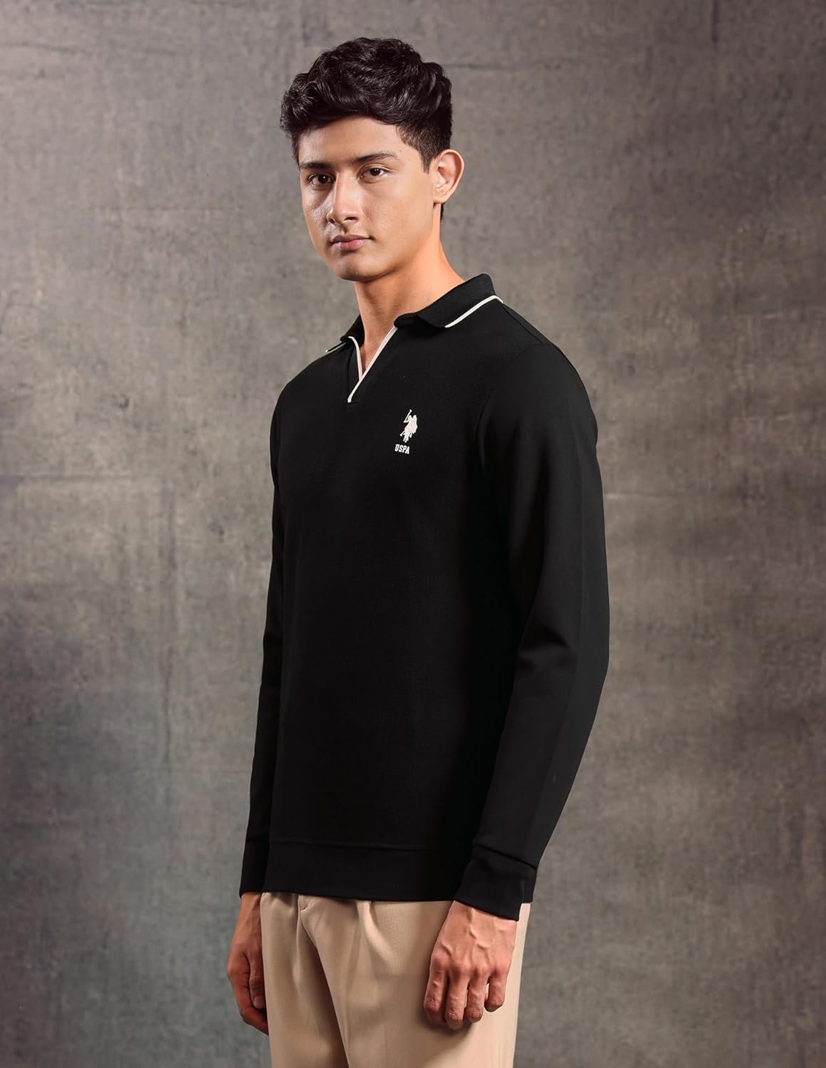 U.S. Polo Assn. Denim Co. Men's Textured Muscle Fit Polo Shirt - Image 4