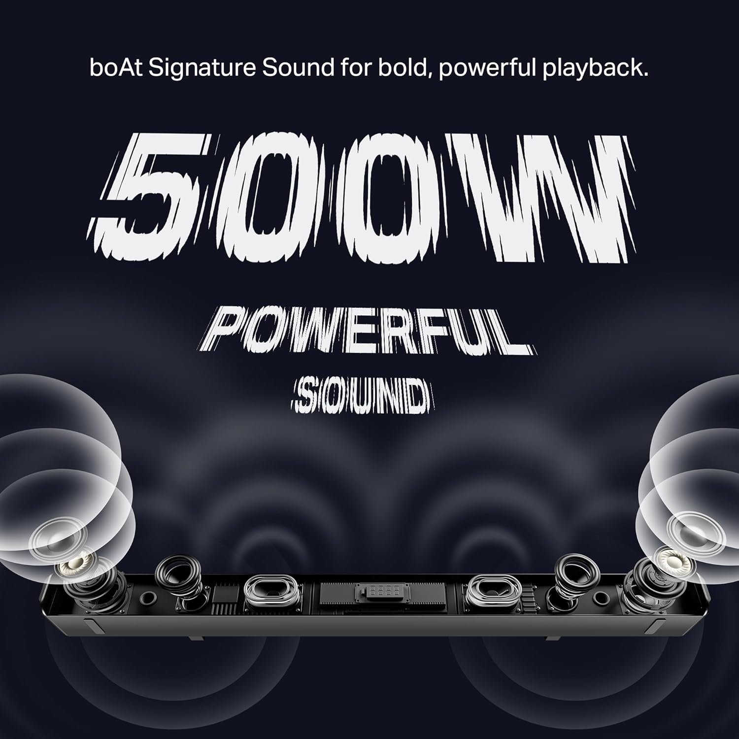 boAt (2025 Aavante Prime 5.1 5000D, Cinematic Dolby Audio, 500W Signature Sound, 5.1-CH, Multiple Ports, EQ Modes & Remote, Bluetooth Sound bar, Home Theatre Soundbar Speaker (Premium Black) - Image 4