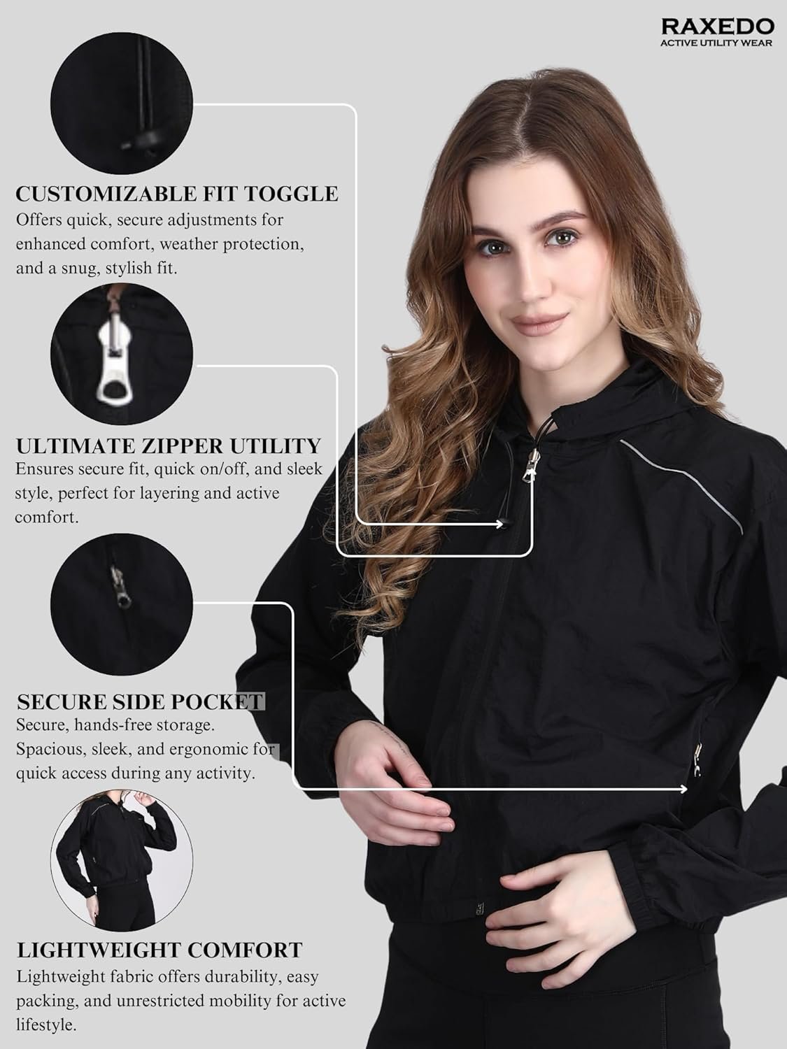 Jacket for Woman | Windcheater for Women | Winter Jacket for Woman | Crop Jackets for Women Stylish Latest | Warm, Water-Resistant Travel & Sports – Light & UV Protected - Image 3