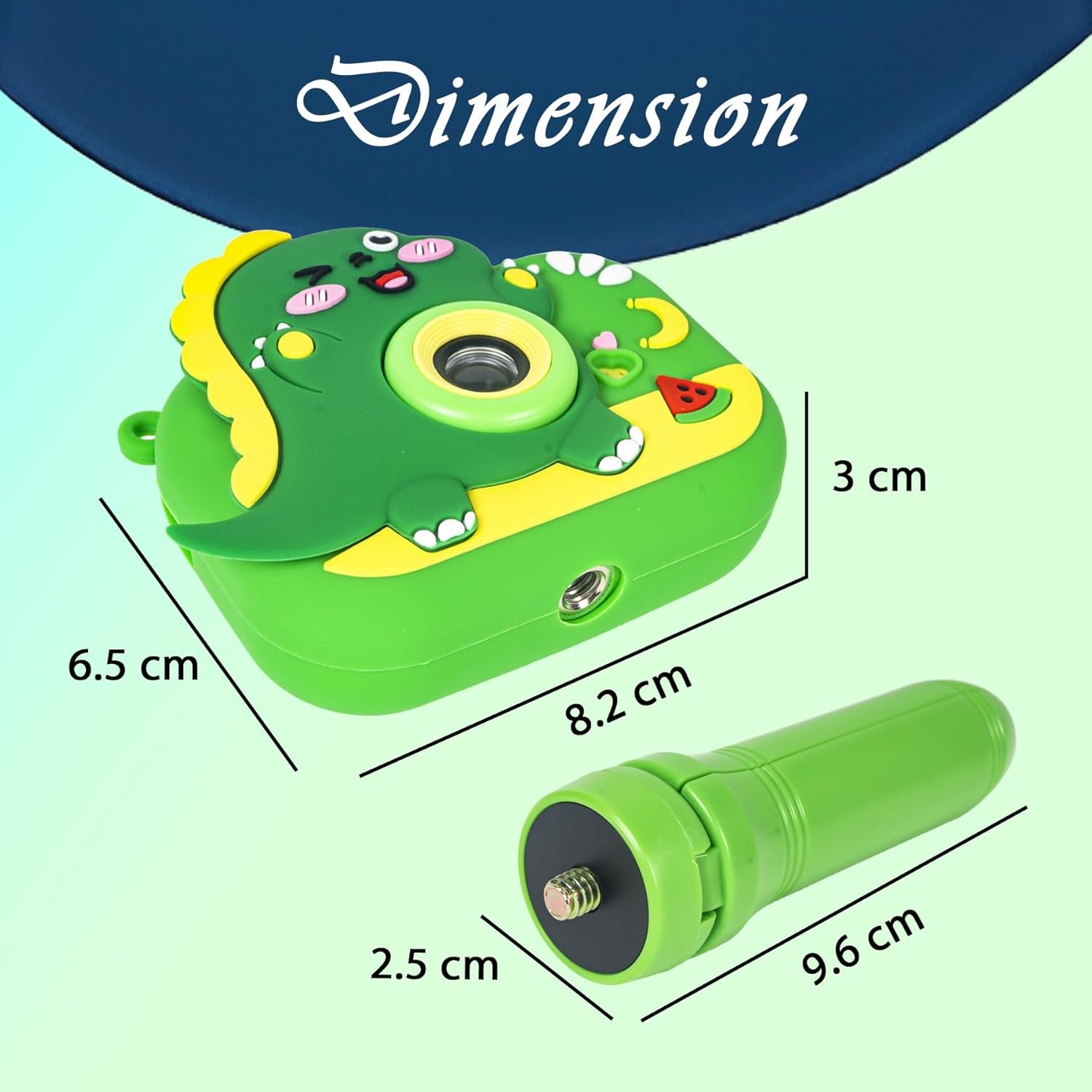 Wishkey Kids Digital Camera, Dinosaur Design, 2.0-Inch Display Support 4GB SD Card, Photo/Video Recorder with Games, Blue, for Boys Age 8-10 Years, Fun Gifts for Boys Girls Kids - Image 3