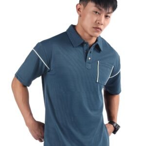 Beyoung Imported Poly Piping Textured Polo T-Shirt for Men | Relaxed Fit | Polo Collar | Half Sleeves | Tshirt for Men