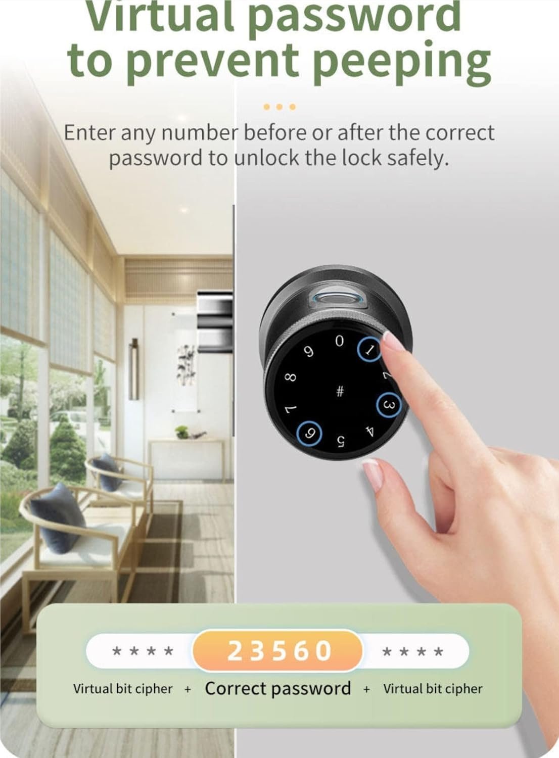 Escozor® RFK02 Smart Knob Digital Keyless Fingerprint Lock for Bedroom & Office with Password,Smart Card,Mechanical Keys & Bluetooth Mobile App Control - Image 5