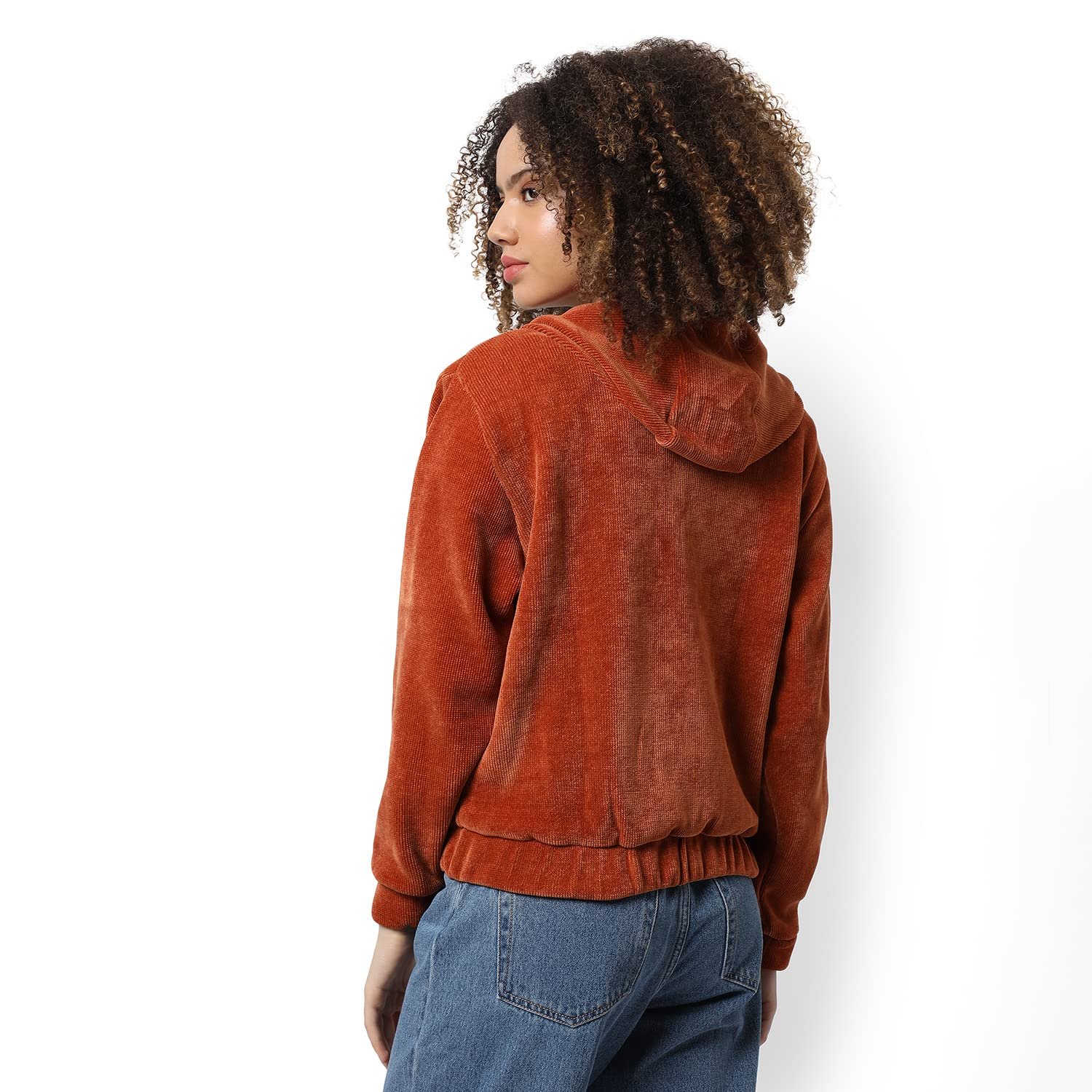 Campus Sutra Women Cotton Regular Fit Hooded Sweatshirt - Image 3