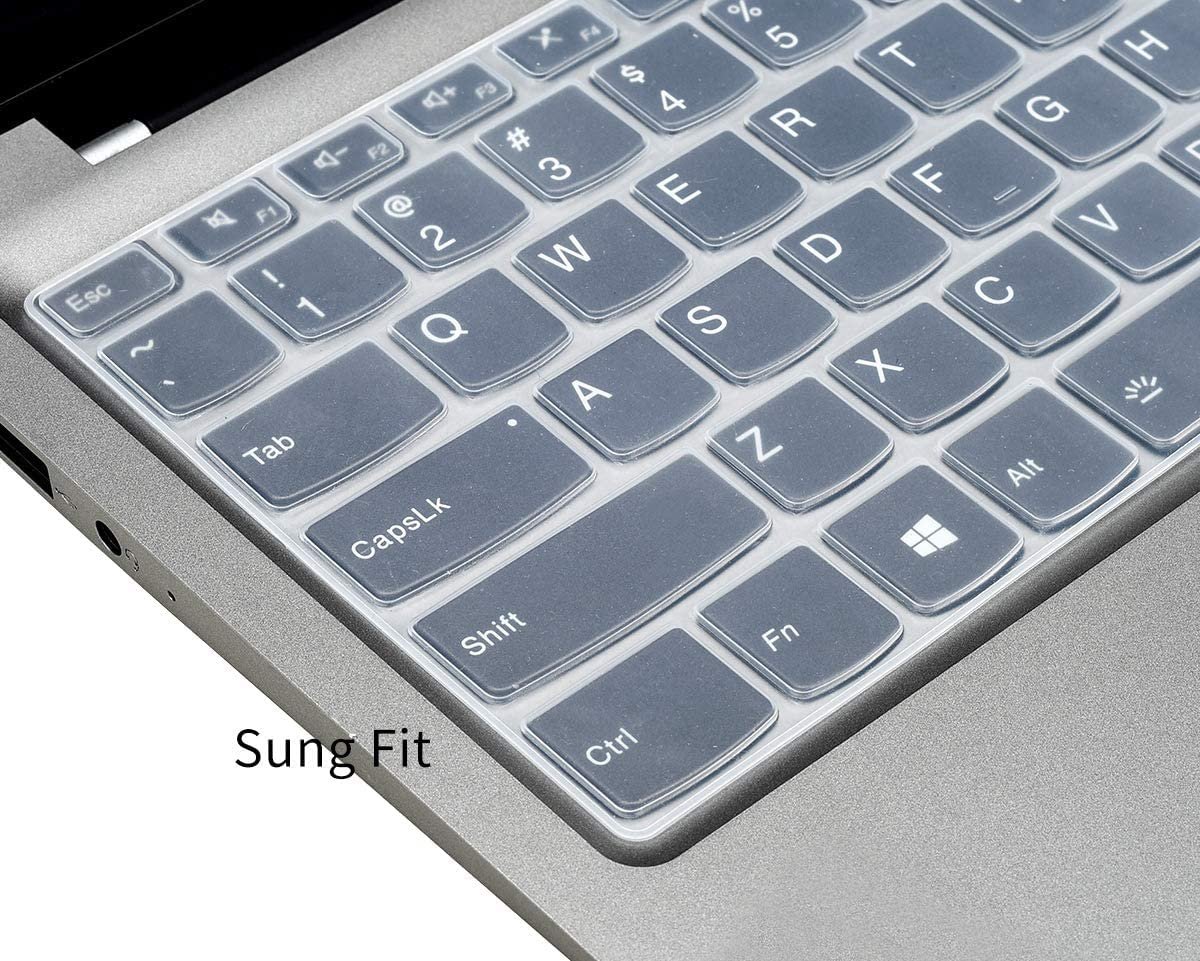 Saco Keyboard Cover for Lenovo ideapad Slim 3 & Slim 5 14inch Laptops | Keyboard Protector for Lenovo IdeaPad Flex 5 & Yoga 7i 2-in-1 / Yoga Slim 6i Laptops (Silicone Clear) - Image 6