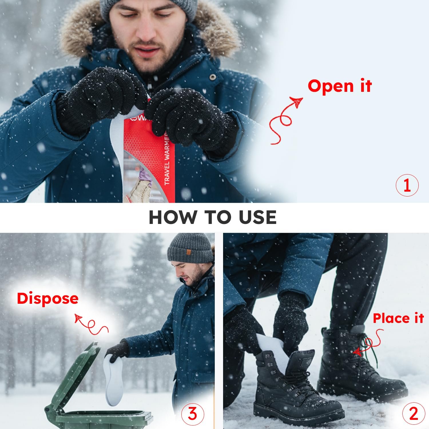 WARMEE Foot Warmers (Pack of 3 Pairs) Insole Type Activated by air|| 5+ Hours of Real Heat|| Travel Warmers for Children and Adults for Winter Holidays, Outdoor Activities, Camping, Trekking || - Image 6