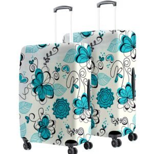 Cortina Eco Friendly Spandex 55 cm (20 Inch) and 65 cm (24 Inch) Protective Luggage Cover Small Fits 18-22 Inch Medium Fits 22-26 Inch-Pack of 2-Blue