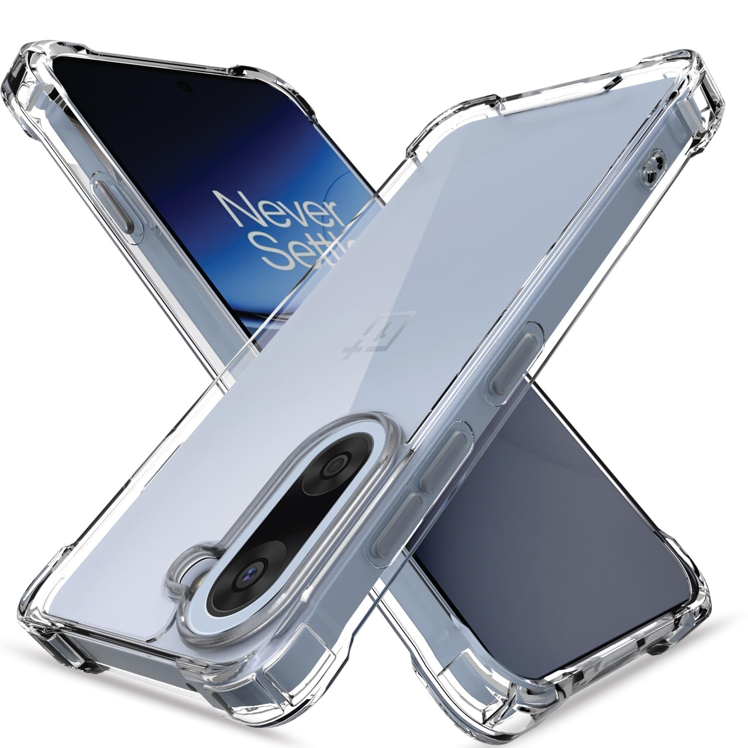 Pikkme Back Cover for OnePlus Nord Ce 5 5G PC + TPU Clear Transparent Raised Edges Shockproof Protective Phone Bumper Case(Transparent)