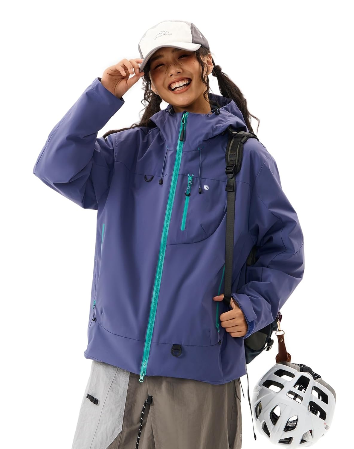 Women's Fashionable Fitted Waterproof Jacket, Stylish Color-Block Windbreaker, Versatile for Daily Commute, Travel, and Outdoor Activities I Unisex Couple Jacket - Image 9