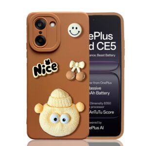 KC Back Cover for OnePlus Nord CE5-3D Cute Cartoon Characters and Nice Shockproof Soft Bumper Silicone Case with Camera Protection (Brown)
