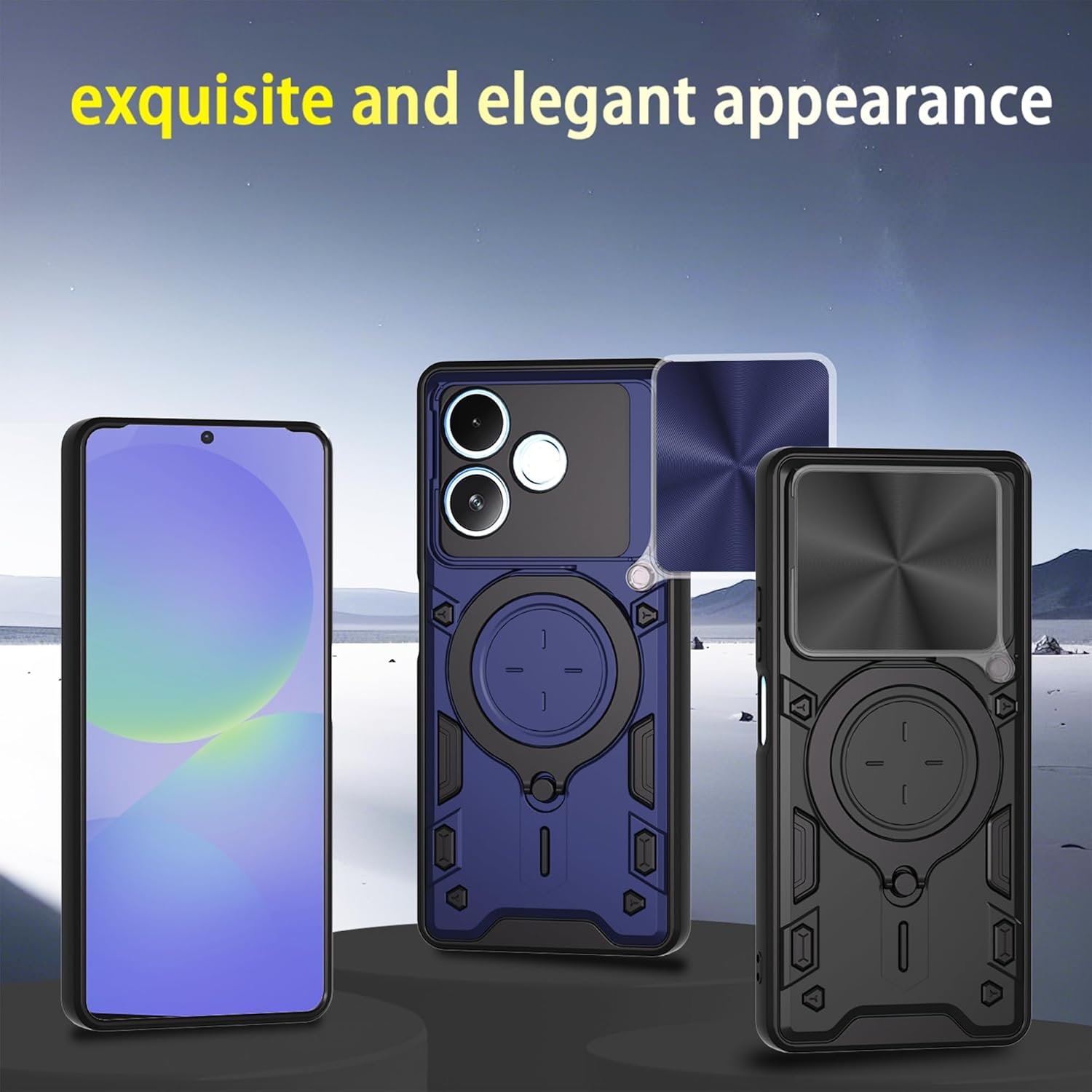 YUWOO ShieldX Series Back Cover for Oppo A5 Pro 5G|ShieldX Technology|Built-in Ring Stand|Camera Protection|Rugged Armour Back Cover for Oppo A5 Pro 5G - Image 8