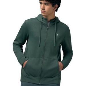 TECHNOSPORT Mens Fleece Slim Fit Solid Regular Fit Hooded Jacket with Techno Warm+, Fast Dry for Winter Use