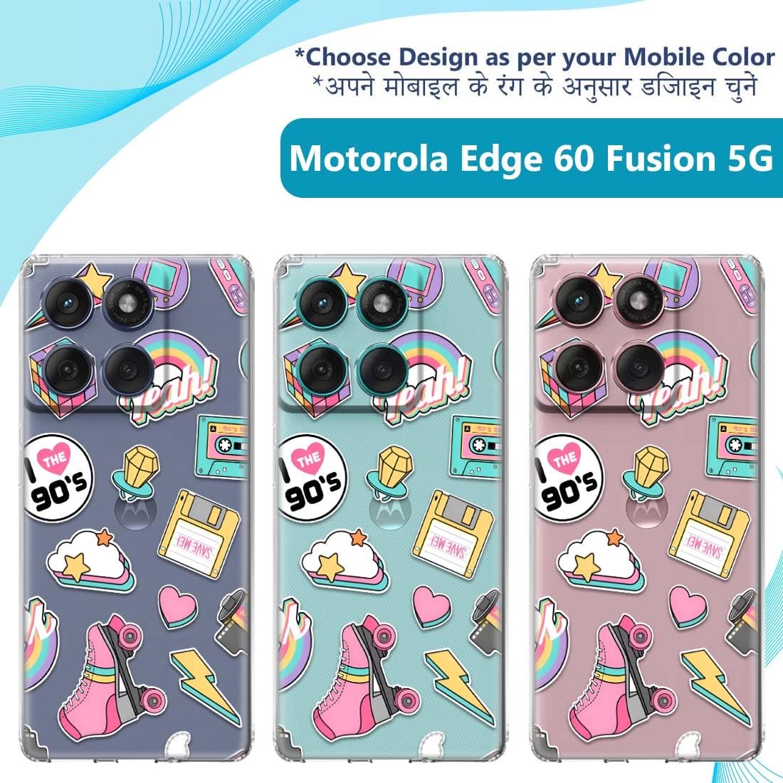 Fashionury Silicone Designer Printed Back Case Cover for Motorola Edge 60 Fusion -D2222 - Image 3