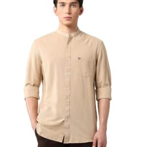 Arrow Sports Men’s Slim Fit Pure Cotton Mandarin Shirt