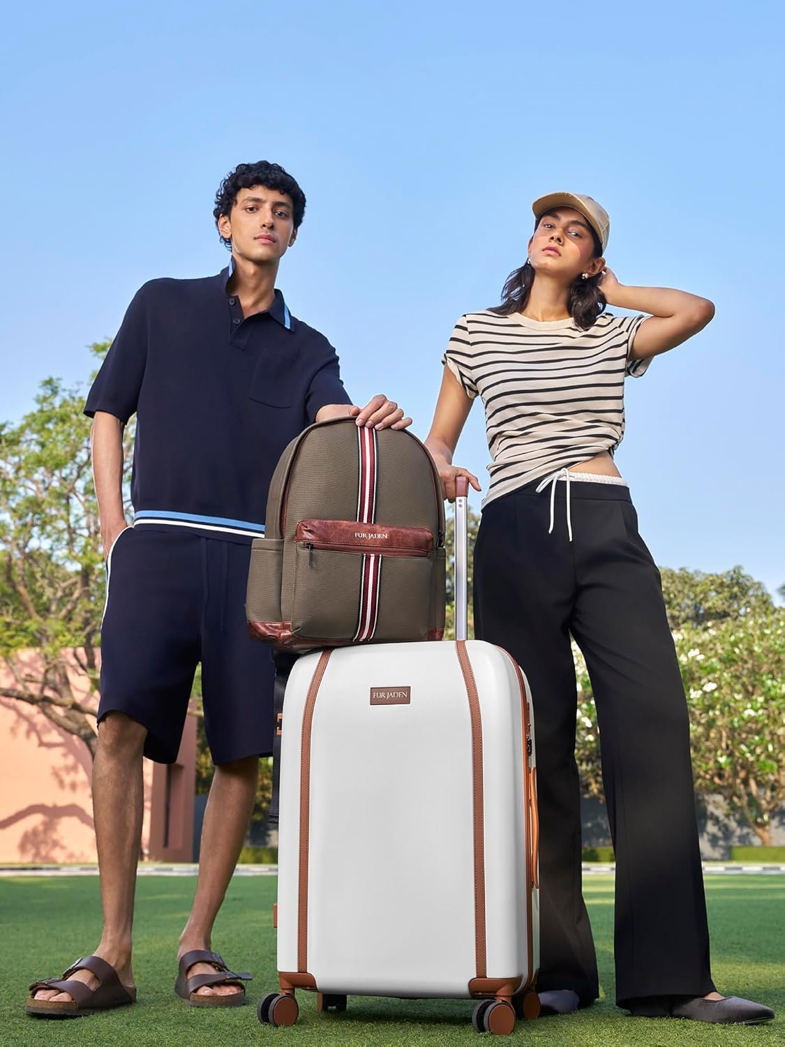 FUR JADEN The Wayfarer 65cm Polycarbonate Travel Luggage Suitcase with 8 StealthTech Silent Shock Absorbing Wheels, TSA Lock & Aviation Grade Telescopic Trolley (Oyester White, Check-in 24") - Image 2