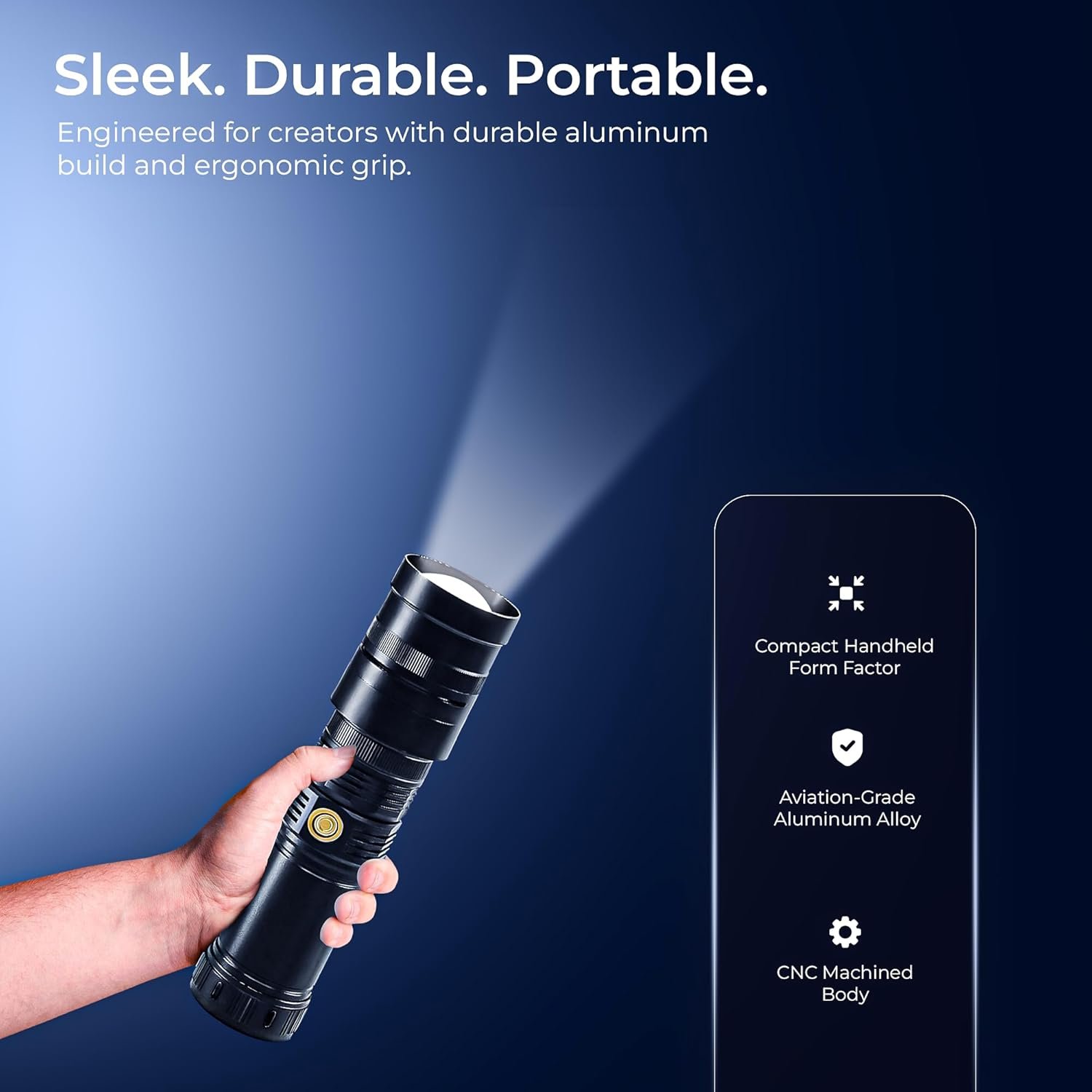 Digitek (DS 40 WTP PRO) Portable Torch Projector Snoot with Dedicated Professional Lens & Push Pull Adjustable Focused Beam, 20 Projection GOBOs - Image 6