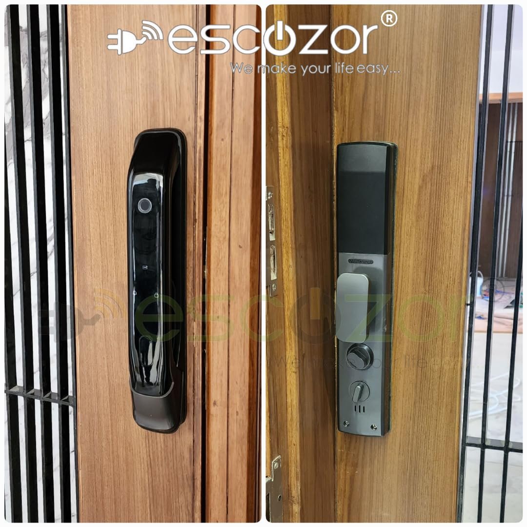 Escozor® EMM01 Smart Digital Pushpull Fingerprint Lock for Main Door,Safety Door with Fingerprint,Password,Smart Card,Mechanical Keys & WiFi Smart Life Mobile App Control(35mm to 70mm Door Thickness) - Image 4