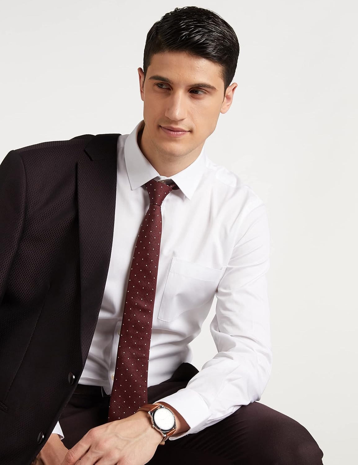 Amazon Brand - Symbol Men's Solid Cotton Slim Fit Formal Shirt | Plain | Full Sleeve - Image 3