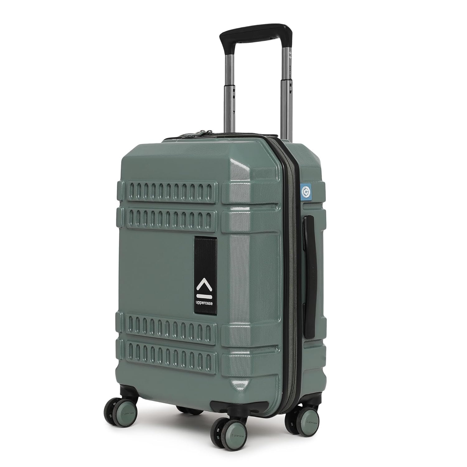 uppercase Bullet (Small) 56cm | Cabin Trolley Bag | Hardsided Luggage Anti-Scratch 8 Spinner Wheel Luggage | TSA Lock & Anti-Theft Zippers | Suitcase for Men & Women | 2000 Days Warranty (Green)