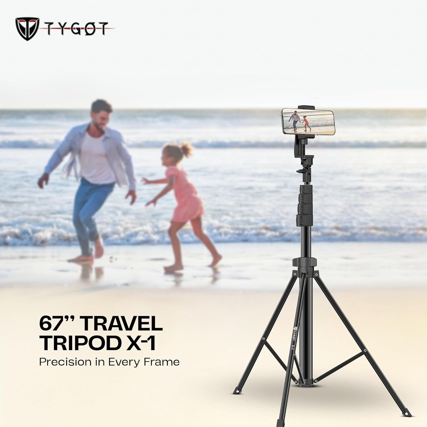 Tygot X-1 67 Inch (170cm) Aluminium Tripod with Bluetooth Remote, Mobile Holder, Phone Stand for Ring Light, GoPro & Camera, Light Stand for Video Recording, Shooting, Streaming, Reels, YouTube - Image 5