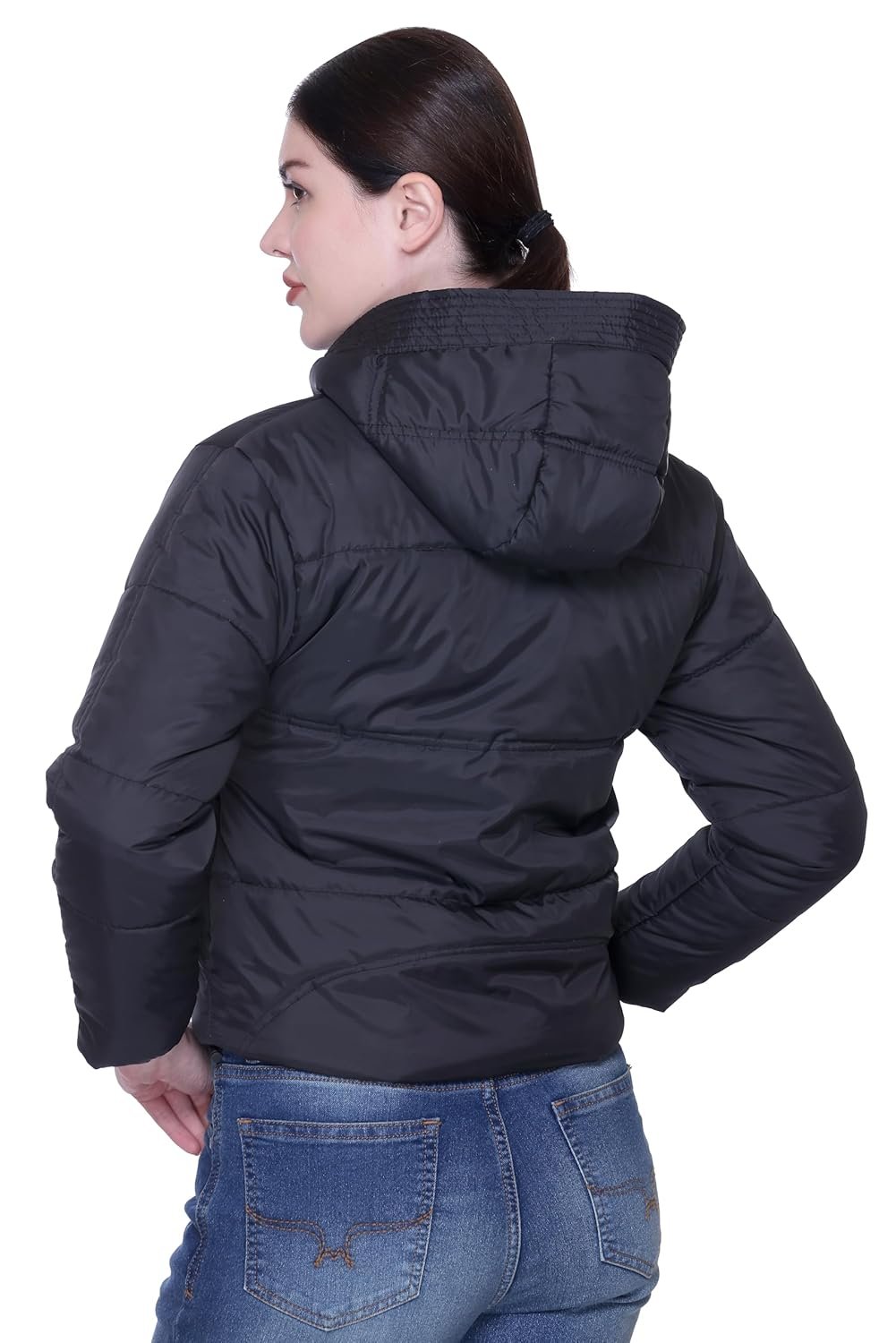 Hooded Crop Jacket for Women in Full Zipper || Stylish Jacket for Women Winter Wear with Hood || - Image 6
